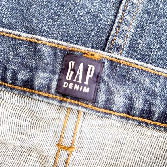 GAP Button Front Raw Hem Denim Midi Skirt 27 - Picture 6 of 7